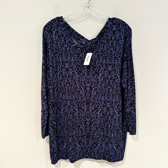 Soma Live Lounge Wear Cross-Back Tunic Splendor Mini Women's Medium Blue Black - Picture 4 of 10